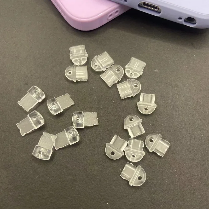 Telefon-Staubstecker, Ladeanschluss-Staubstecker, mit Anhängerloch für DIY-Dekoration, geeignet für iPhone 5–14/Typ-C/Android-Geräte