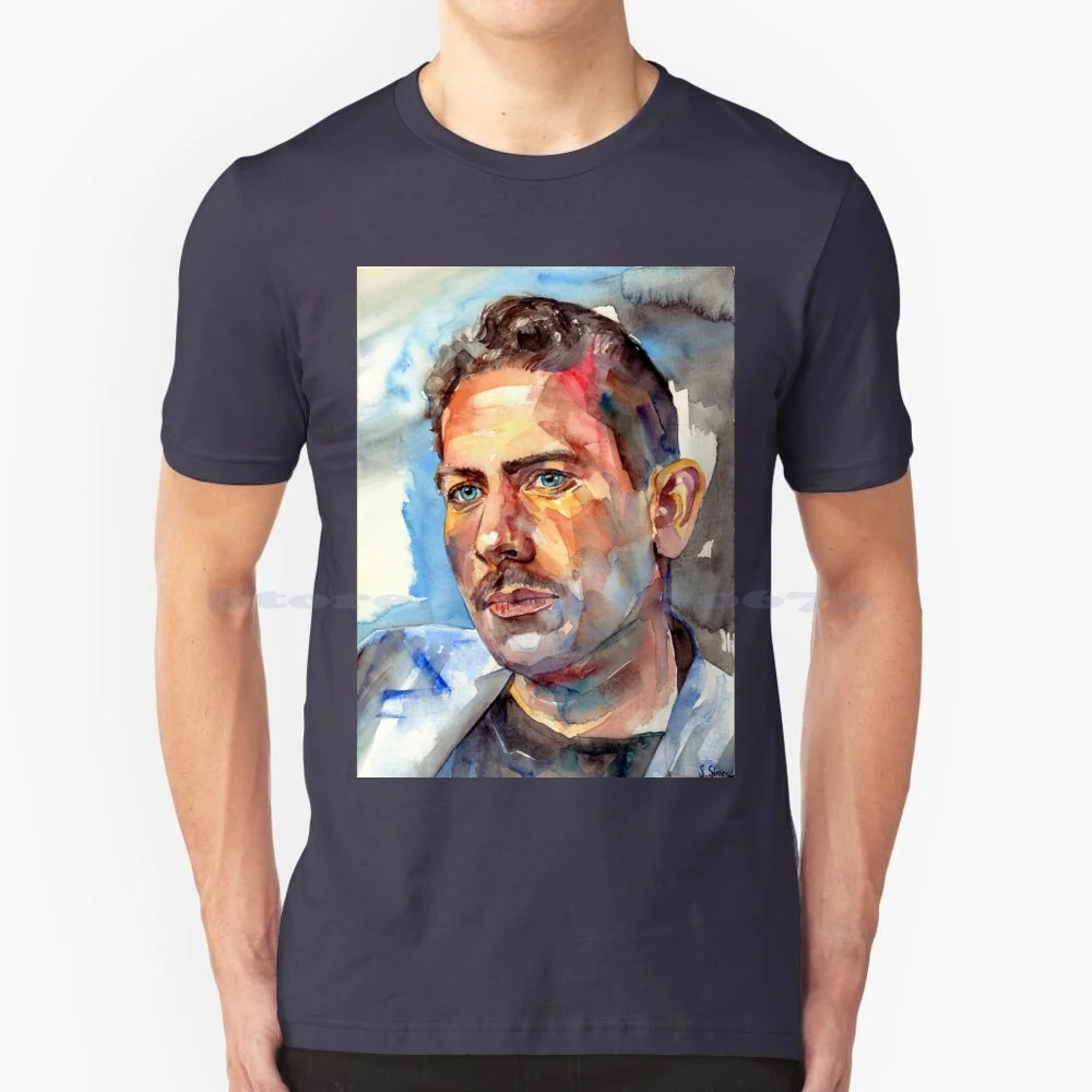 John Steinbeck Portrait T Shirt 100% Cotton Tee John Steinbeck Author Nobel Prize Literature Realistic Imaginative Books