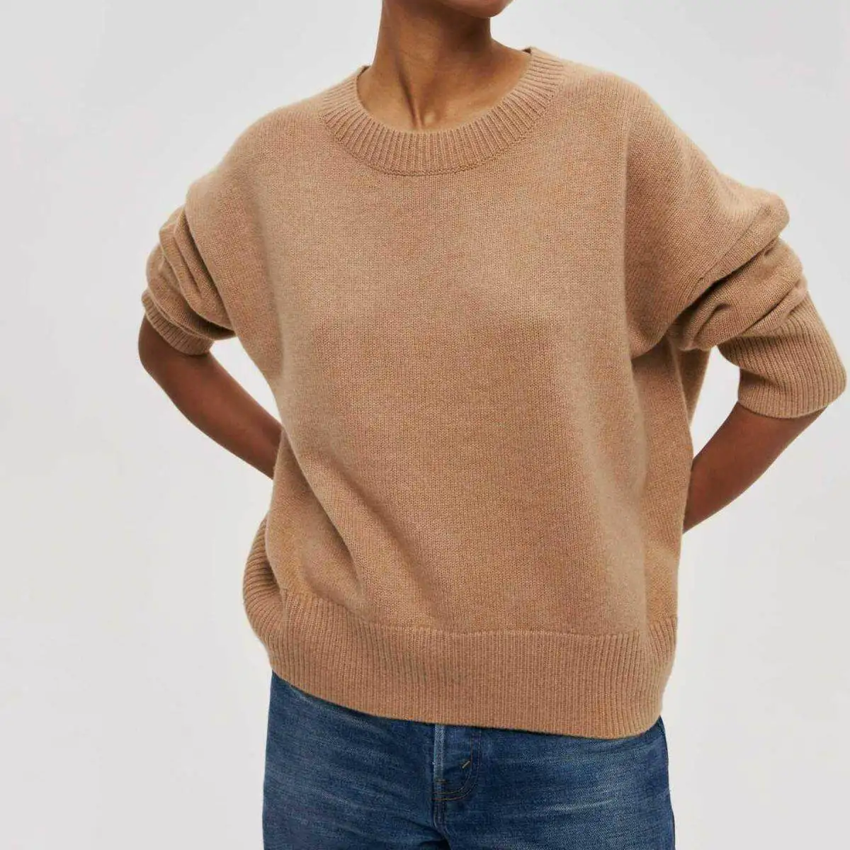 

Loose Women's Pullover Sweater 048 Sle Casual Loose Fit round Ne Autumn Winter New Arrival Faionable Inner Wear