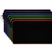 RGB Gaming mouse pad Large Format LED Lighting Non-Stitched Bottom Extra Thick Foldable