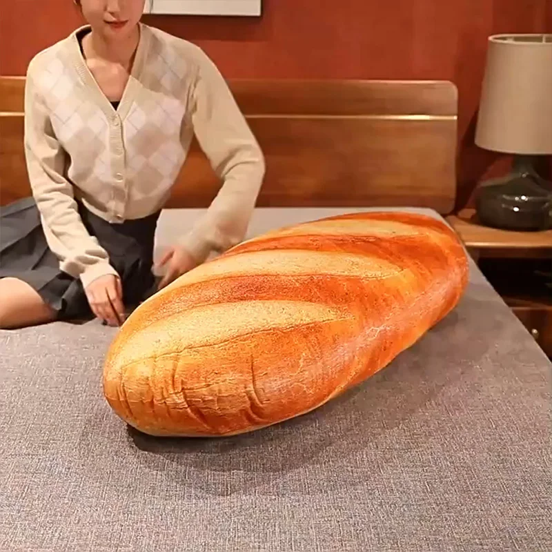 Pluszowa poduszka w kształcie bagietki z nadrukowanymi obrazkami, pluszak jedzenie, miękka pluszowa lalka do spania, prezent urodzinowy dla dzieci.