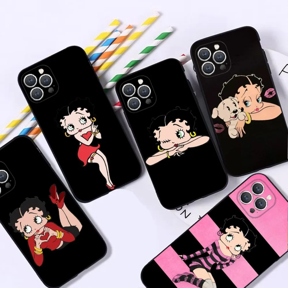 Cartoon-B-BettyS-S Phone Case For iPhone 16,15,14,13,12,Pro,Max,11,7,8,Plus,XR,XS Max Shockproof Silicone Soft Shell