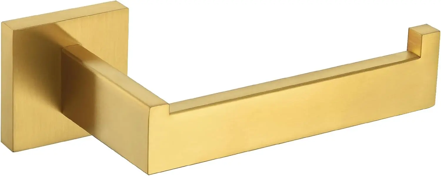 

Stainless Steel Toilet Paper Holder, Brushed Dark Gold Wall Mount with Open Arm Design for Bathroom