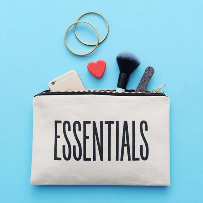 100 unids/lote, venta al por mayor, bolsa de cosméticos de maquillaje con cremallera impresa con logotipo personalizado, accesorio de lona de algodón ecológico, bolsa para lápices, embalaje