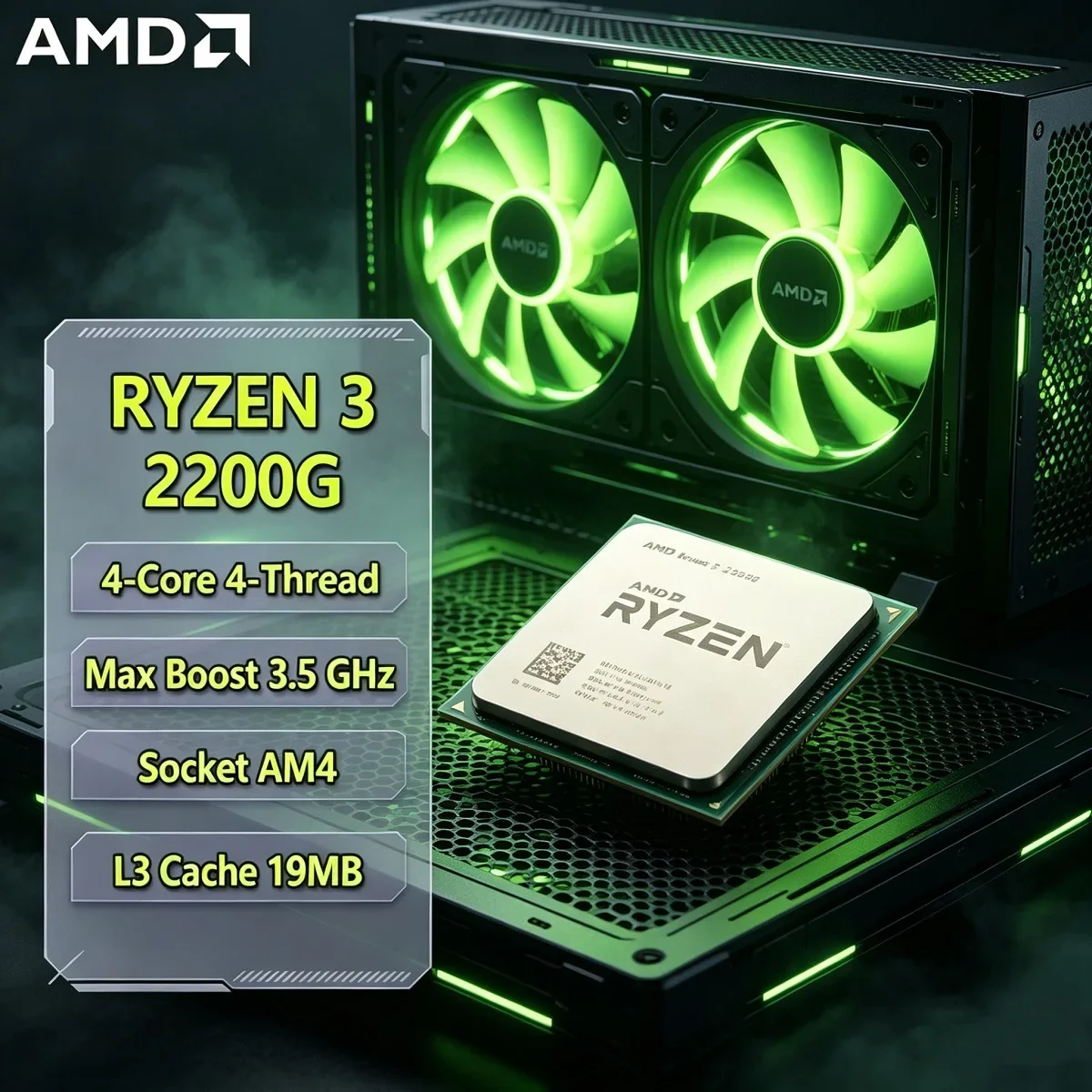 

AMD Ryzen 3 2200G AMD R3 2200G 3.5GHz CPU Desktop Processor 4-Core 4-Thread Gaming CPU Socket AM4 Unlocked Without Package
