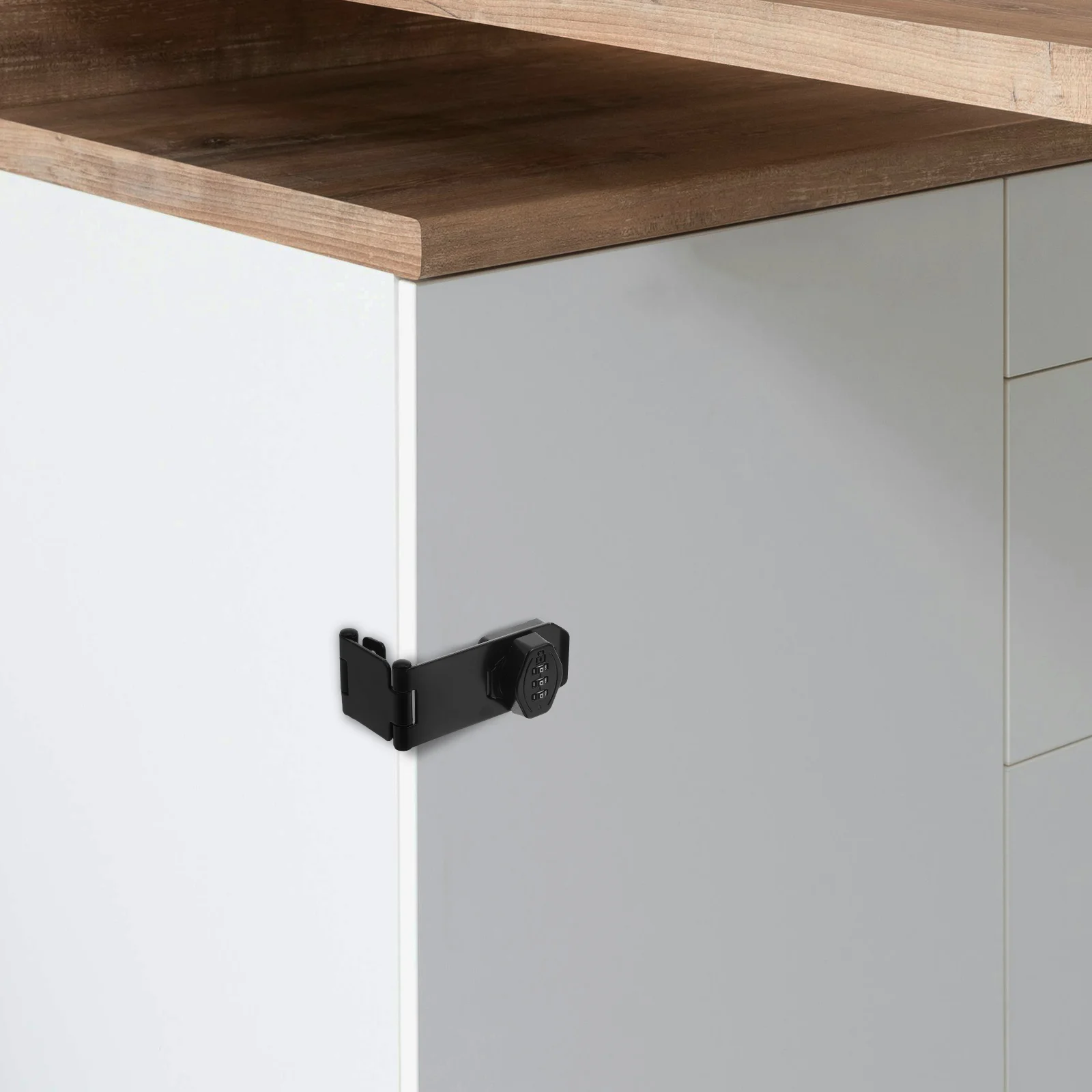 1 Juego de cerradura de combinación sin llave para cajones, gabinetes con doble bisagra, cerradura de puerta de gabinete con contraseña, gabinete con contraseña para el hogar L