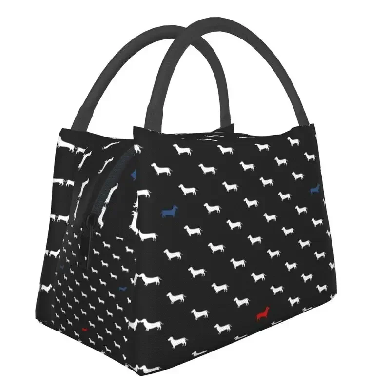 Bolsas térmicas para el almuerzo con diseño de Dachshunds grises, para acampar, viajar, The Wiener Dog Teckel, caja térmica reutilizable para mujer