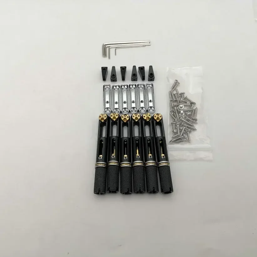 Discount Hot Sale-Single Chrome Headless Guitar Bridge Fixed Brass Fan 6 String Electric Guitar Hardware Polished Finish