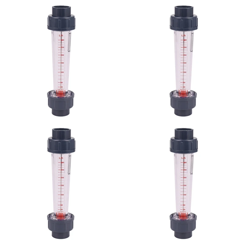 4X LZS-25 Flow Meter Plastic Tube Type 300-3000L/H Water Rotameter Liquid Flowmeter Measuring Tools For Chemical Light