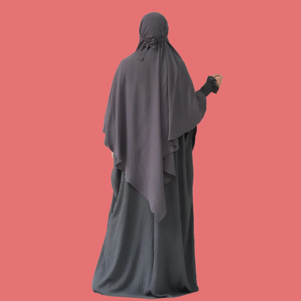 

Ramadan Khimar Abaya Muslim Sets Women Dress Hijab Dubai Prayer Garment Islam Jalabiya Muslim Eid Kaftan Djellaba Kaftan Robe