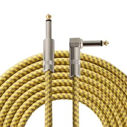 3 Meters 5 Meters 10/16.5 Feet Electric Guitar Cable Bass Musical Instrument Cable Braided 90% Shielded 6.35mm Straight To Angle