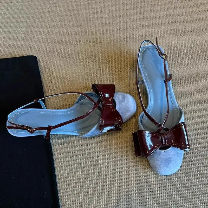 

Fashionable Flip-top Sandals for Women, New Style in Summer 2025, French Bow Back Strap, Chunky Single Shoes for Women，35-40