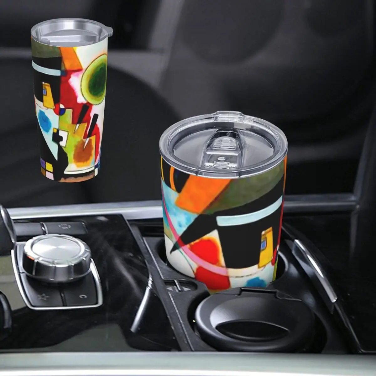 Kandinsky - Swinging Stainless Steel Tumbler Vacuum Insulated Mug Thermal Cold Cup Straws With Lid 20oz