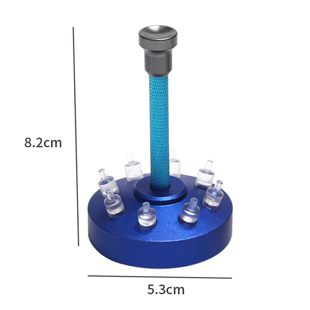 Watch Hands Fitting Setting Presser Setter Tool Manual Press Pusher with 8 Plastic Tips Watch Needle Installing Watchmaker Tools
