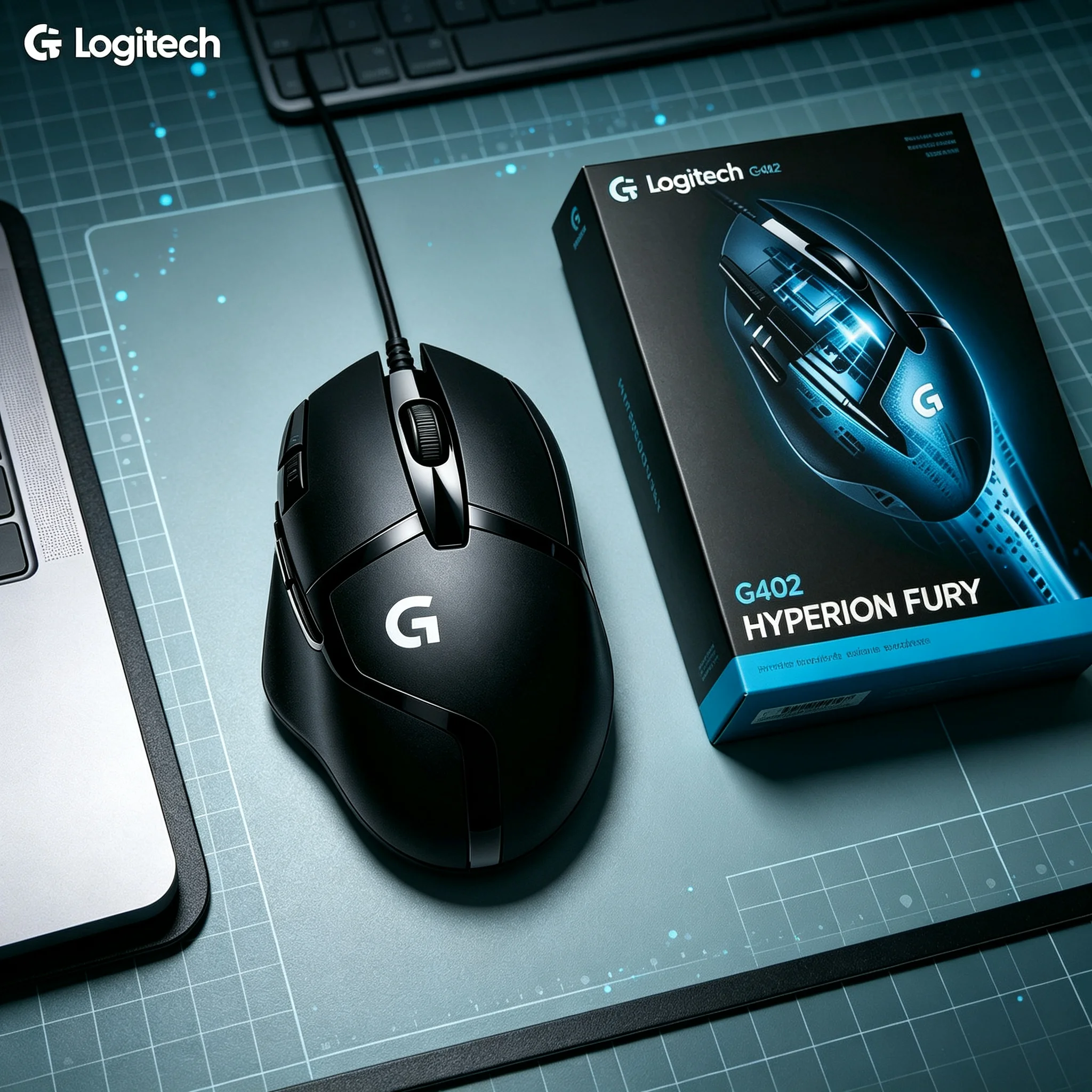 Logitech G402 Hyperion Fury Computer Mice, Quick Response Optical Sensor, 8 Macro Buttons, Ergonomic Wired Mouse for Gaming Enth