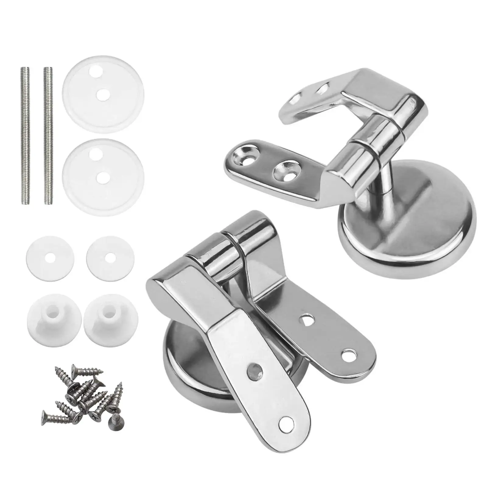 Toilet Seat Hinge Mountings Universal with Bolts Screw Fittings Premium Adjustable Replacement Hinges for Flush Toilet Cover