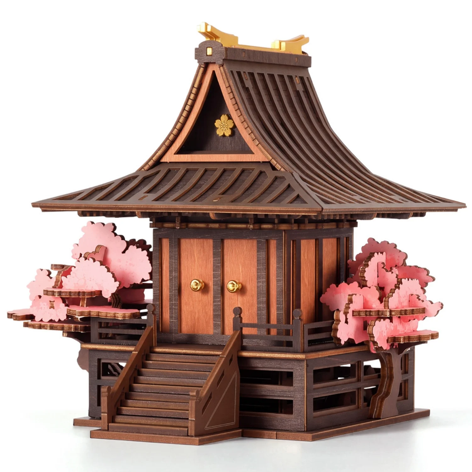 ROKR Wooden 3D Puzzle Toys - Sakura Retreat Mini House Craft Kit DIY Book Nook Kit for Bookshelf Decor Birthday Gift for Friends Teens