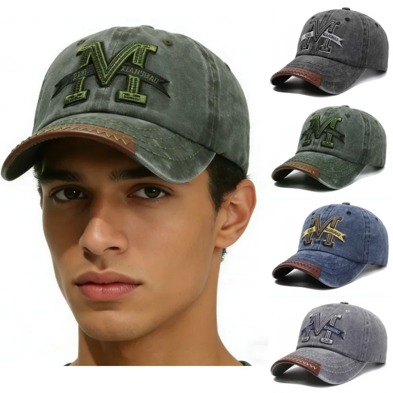 

Бейсболка с вышивкой и принтом, состаренная, из выстиранного хлопка, солнцезащитная, с защитой от УФ-лучей, для бега, рыбалки, спорта, кепка-козырек