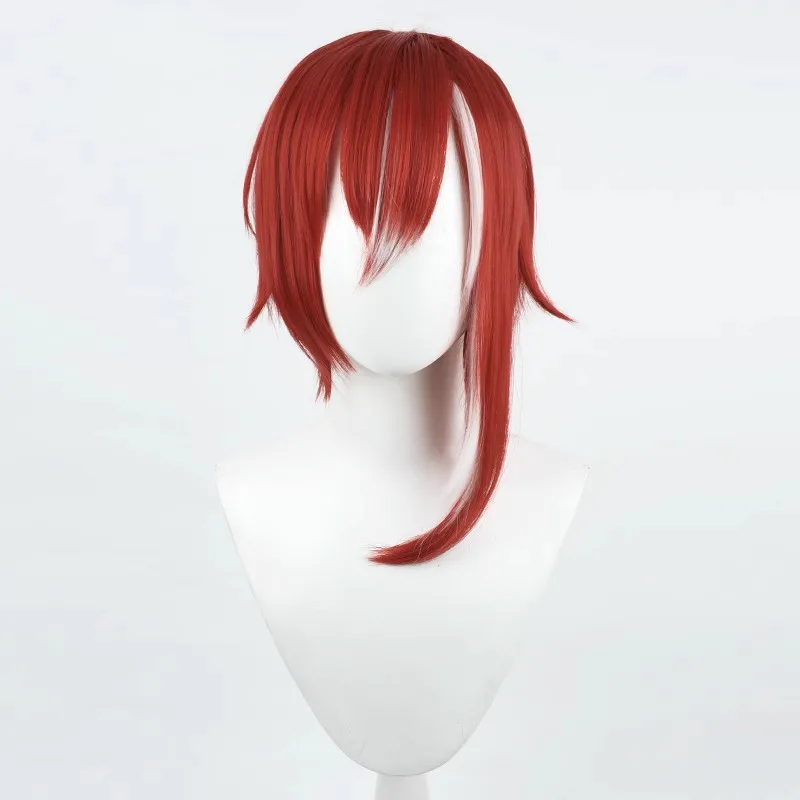 

Anime Ensemble Stars Sakasaki Natsume cosplay wig Red and White Highlighted Heat Resistant Synthetic Wig with Rose net