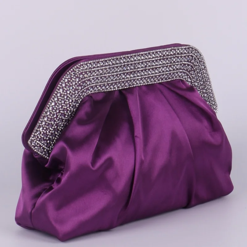 New fashion simulation silk diamond decorative bag mouth banquet bag, ladies daily all-match clutch