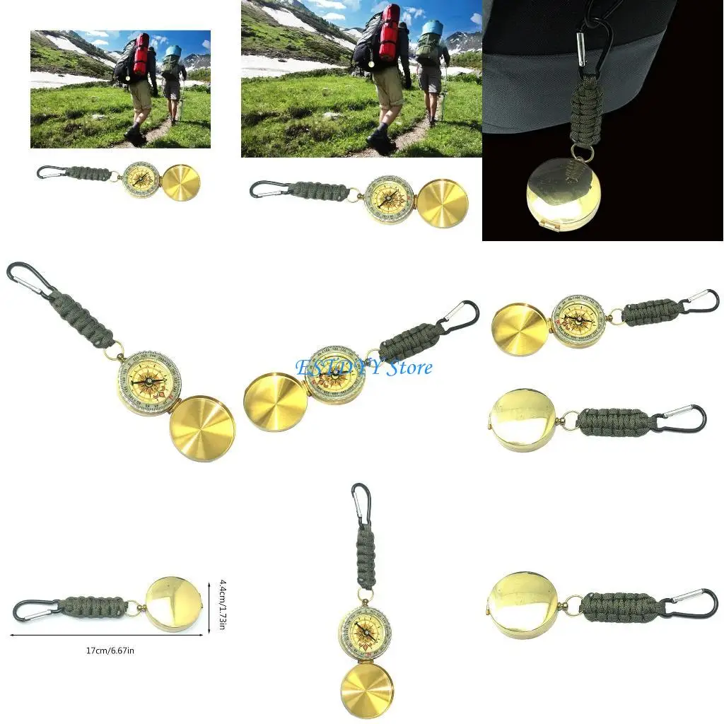 

G6DE Braided Paracord Keychains Survival Camping Compasses Tool Paracord Lanyards Clip Pocket Compasses for Outdoor Activity