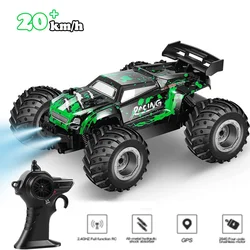 Carro de controle remoto off-road elétrico de alta velocidade com luz LED, 1:18 RC Car, brinquedos drift para meninos e crianças, 2.4G, 40km por hora