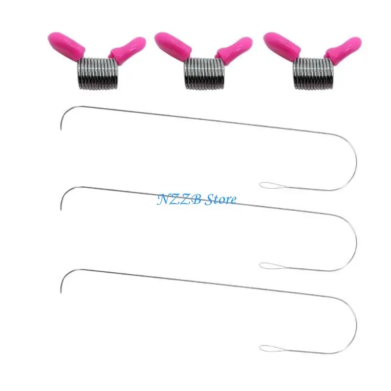 

T21F Sturdy Curved Beading Needle Strong Bead Needle Spring Crimp Beads Ends for Bracelet and Necklace Crafting