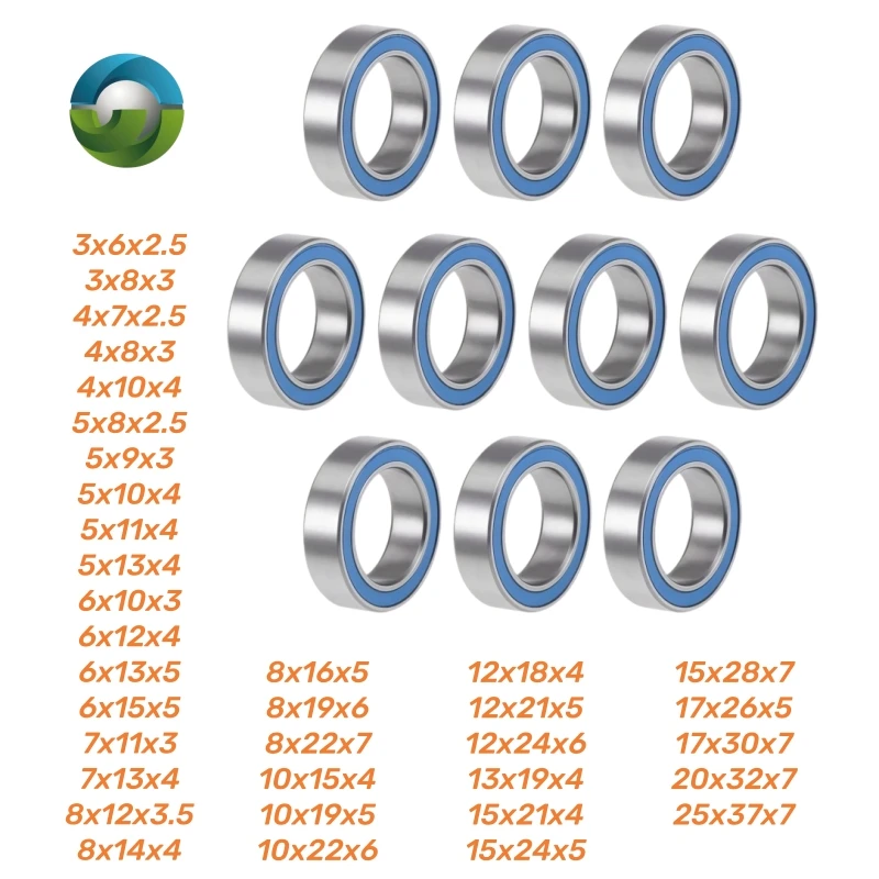 10Pcs 6701RS 12x18x4mm ABEC-7 Hobby Electric RC Car Truck 6700 6702 686 688 MR85 MR105 -2RS Blue Sealed Deep Groove Ball Bearing