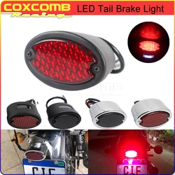 Motorcycle LED Taillight Cat Eye Rear Brake Stop Light For Harley Chopper Bobber Custom Cafe Racer Sportster License Plate Lamp