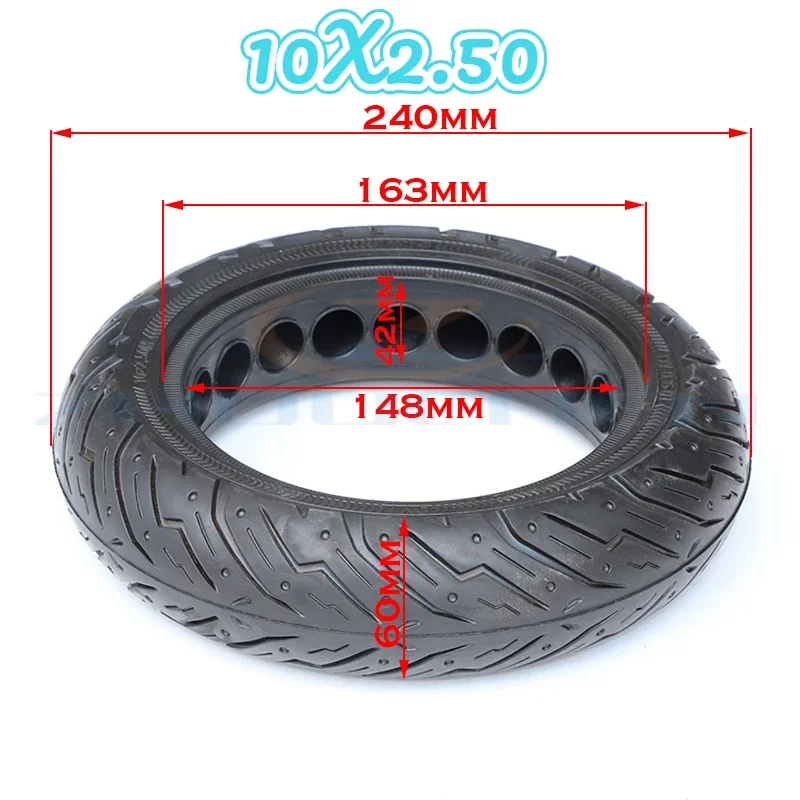 

10 Inch 10X2.5-6 Scooter 10x2.50 Rubber Tire Solid Tyre For XiaoMi M365 G30 Electric KickScooter Hoverboard Replace Accessories