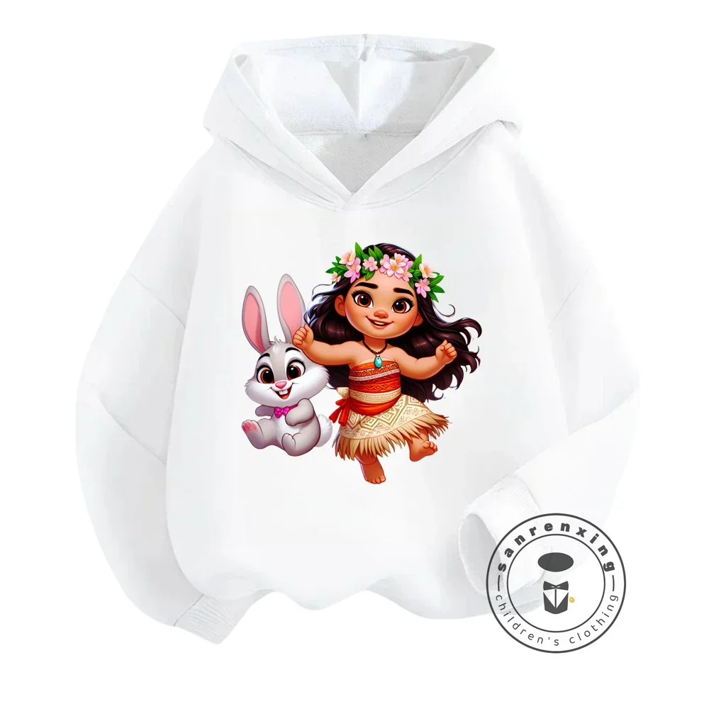 Enjoyable Disney Moana Cartoon Sweatshirts for Kid Casual Autumn Clothes Long Sleeve Loose Fitting Kawaii Tops at Thrifty Prices