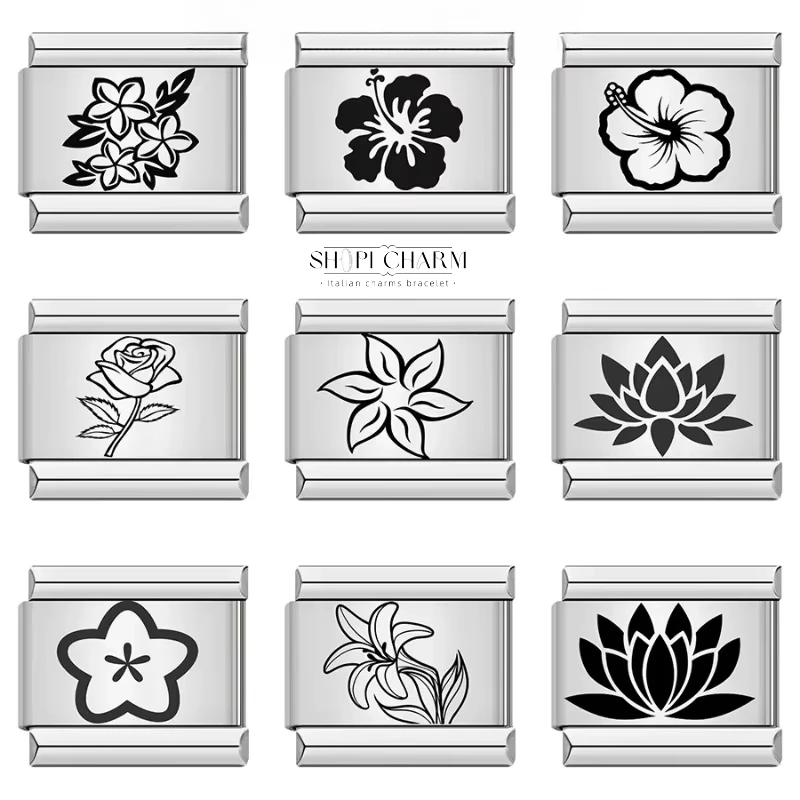 Женская-мода-Цветок-Роза-Лис-Дейзи-Лотос-Итальянский-Шарм-Браслет-Ювелирные-Изделия-Из-Нержавеющей-Стали-diy-Изготовление-Оптовая-Прямая-Доставка