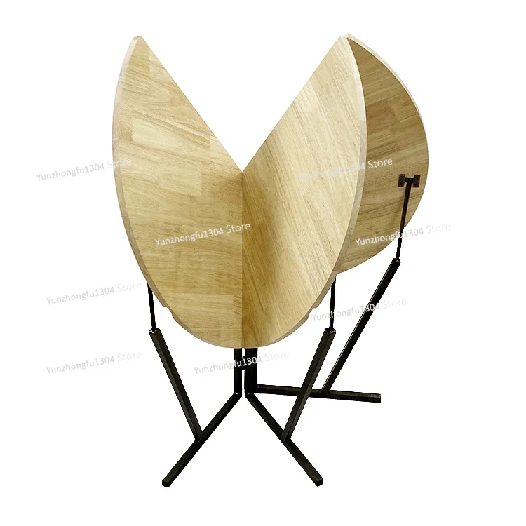 Customized Portable Picnic Round Folding  Picnic Banquet Table Wood Folding Study Table Camping Kitchen With Folding Table