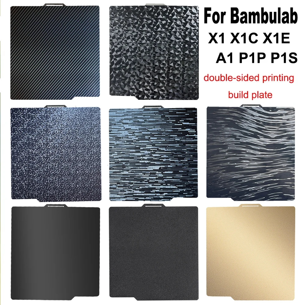 

Двусторонняя конструкционная пластина для Bambu Lab X1 P1P A1 PEI Пластина Гладкий лист из углеродного волокна PET X1C PEI для деталей кроватей Bambulab P1S A1