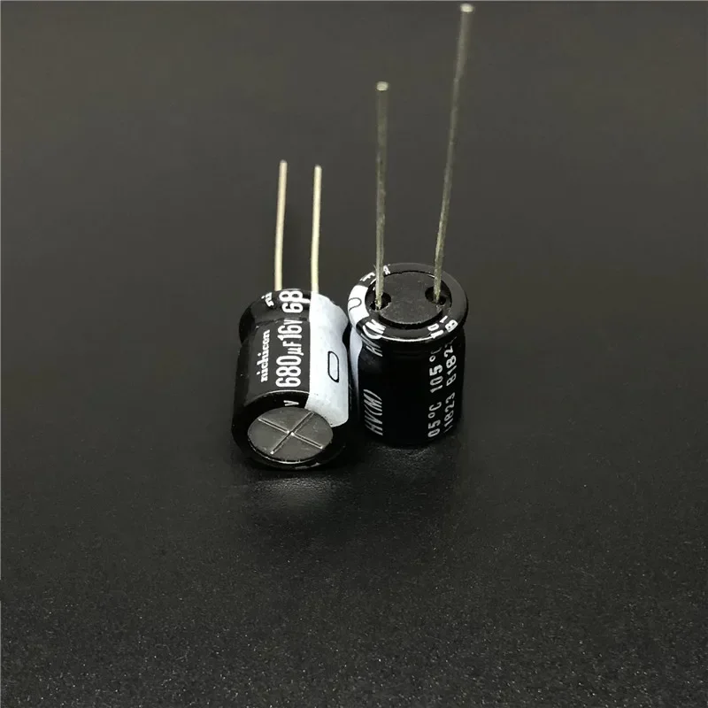 NICHICON HV série alumínio eletrolítico capacitor, alta ondulação atual, baixa impedância, 16V, 680uF, 16V, 10x12.5, 50pcs