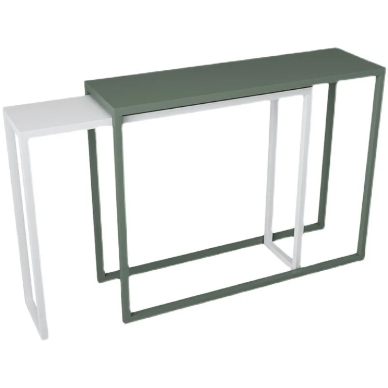 

narrow and long strip case, a few against the wall, living room sliding bar display entrance table