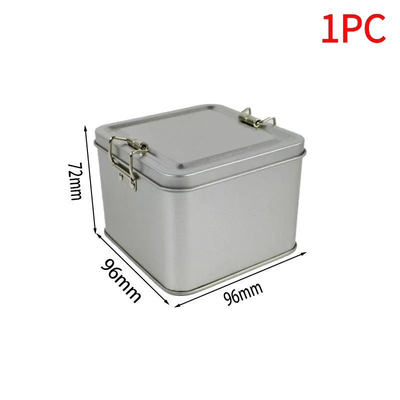 *Square Portable Metal Tin Boxes Mini Sealed Storage Cases for Candy Pills Coins Jewelry DIY Craft Storage Use