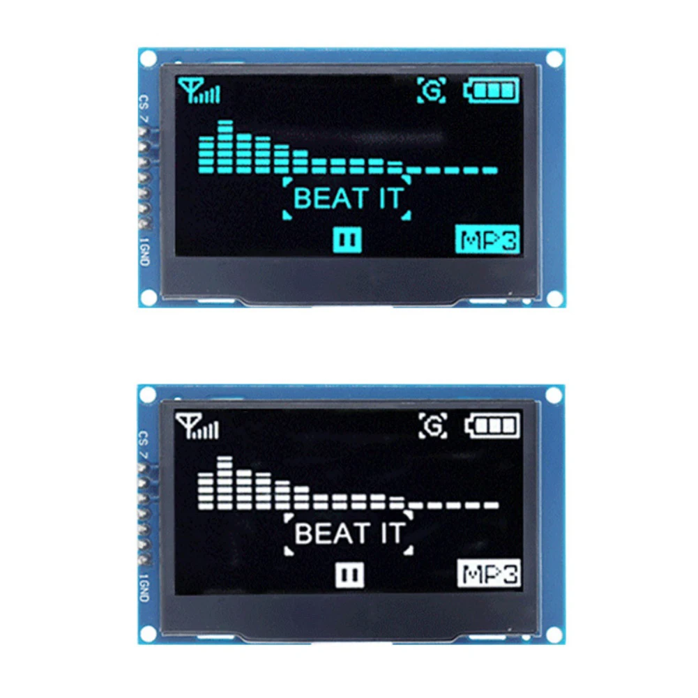 2.42'' For OLED Display Module 128x64 LCD Screen Module SSD1309 7 Pin For SPI/IIC I2C Serial Interface 2.42 Inch