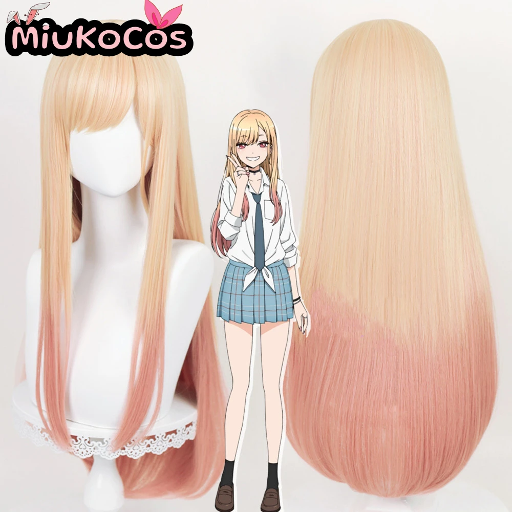 

IN STOCK Marin Kitagawa Cosplay Wig MiukoCosplay Anime My Dress-Up Darling Cosplay Yellow Pink Color Long Hair