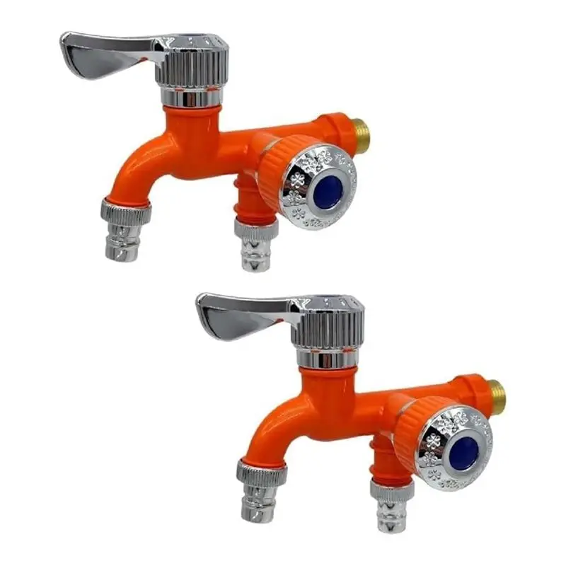 BHBD-2PCS 2 Way Faucet Faucet Splitter Garden Hose Splitter Water Spigot Splitter,Outdoor Double Taps Water Faucet