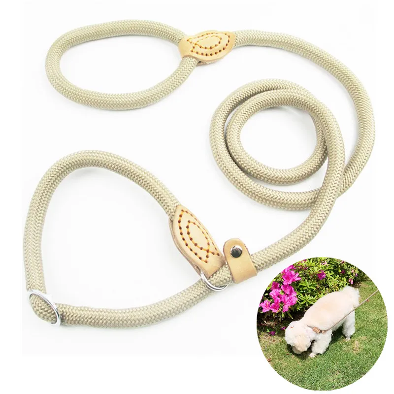 Dog Leash Slip Rope Lead Leash Heavy Duty Braided Rope Adjustable Training Leashes Nylon Pet Lead 8/14mm,For Large/small Dogs