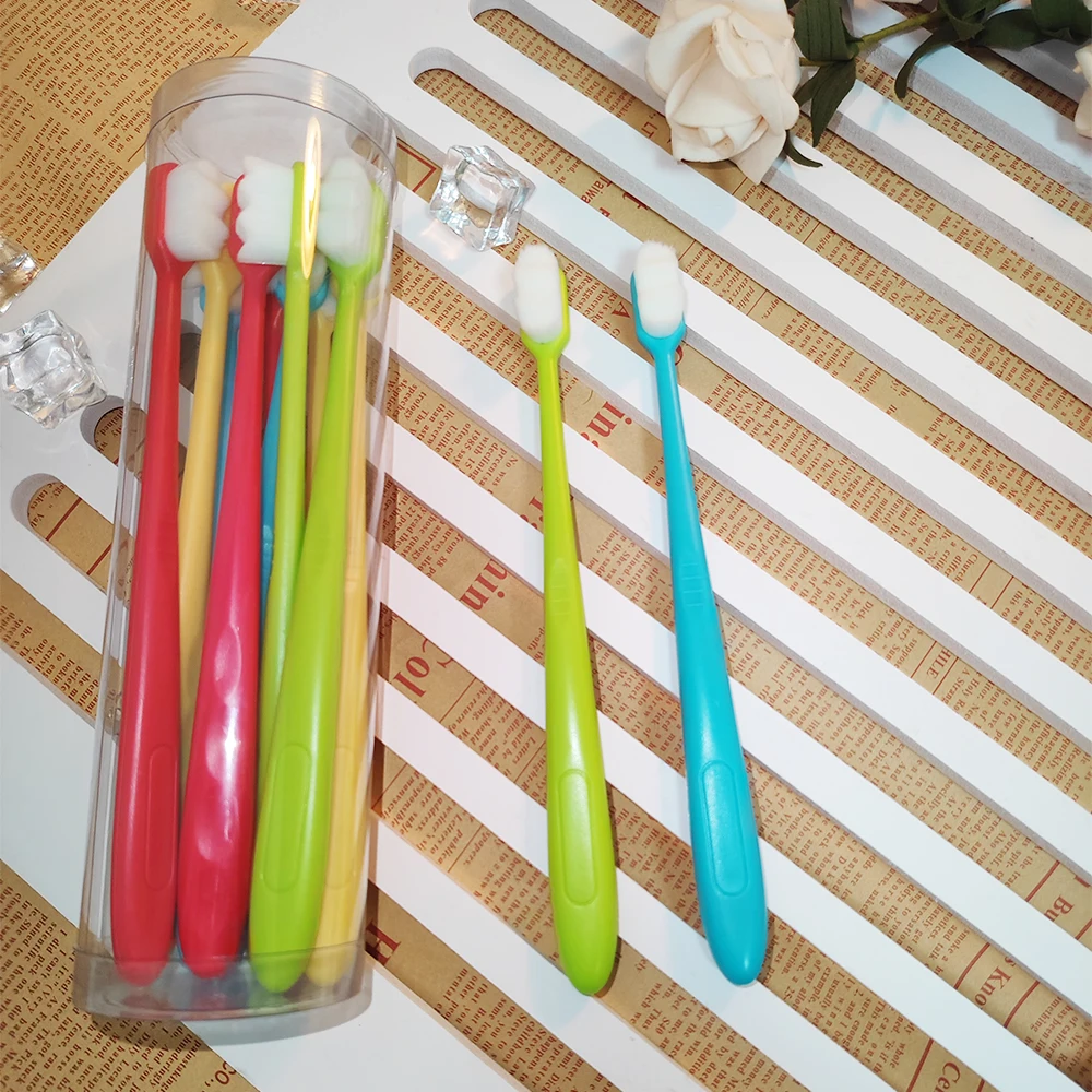 12pcs Ultra-fine Toothbrush Deep Cleaning for Senstive Gums Soft Bristles Tongue Nose Blackhead Brush Daily Oral Care in Box