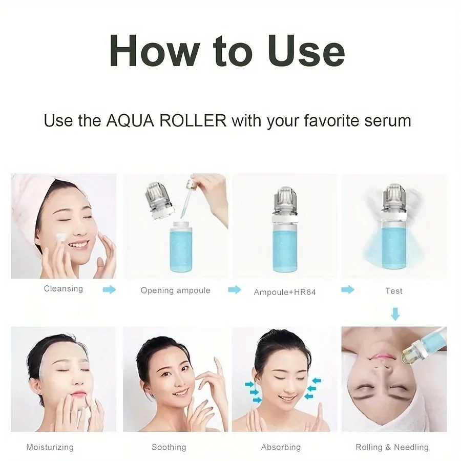 Water Soluble Titanium 64Needles Roller Without Liquid Skin Care Tool For Face, Hair