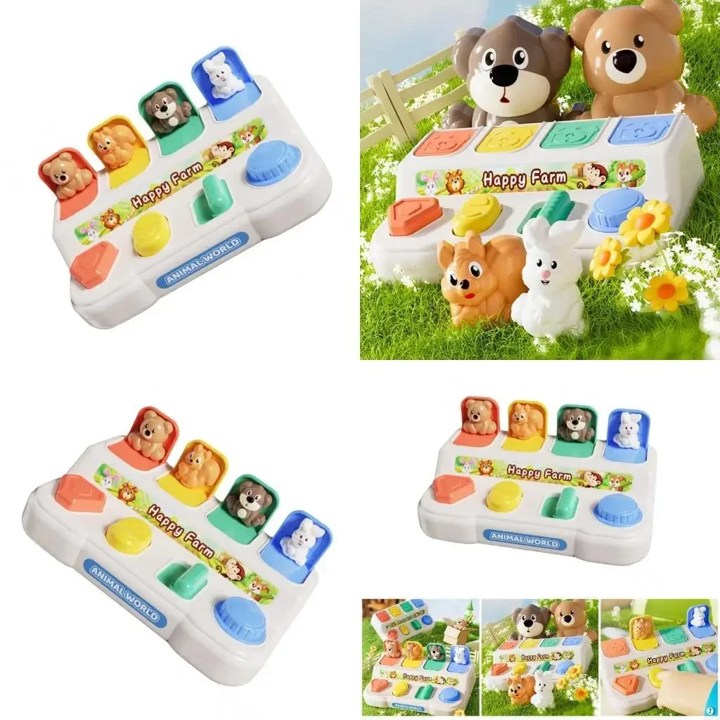 

Увлекательная игрушка для раннего развития для малышей с изображением выскакивающих животных для улучшения развития мелкой у