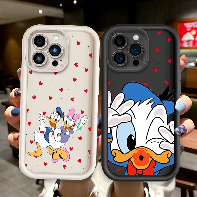 Disney Donald Duck Love For Apple iPhone 15 14 13 12 Pro Max Mini 11 XS X XR 8 7 6 Plus Eye Ladder Cover Capa Fundas Phone Case