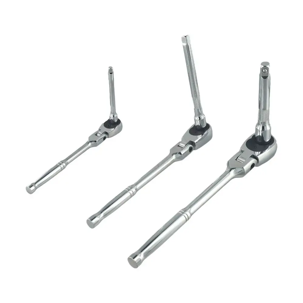72 Tooth Flex Head Ratchet Set Rubber Grip Adjustable Swivel Head Ratchet Wrench Flex Head Design 180° Adjustable Ratchet Wrench