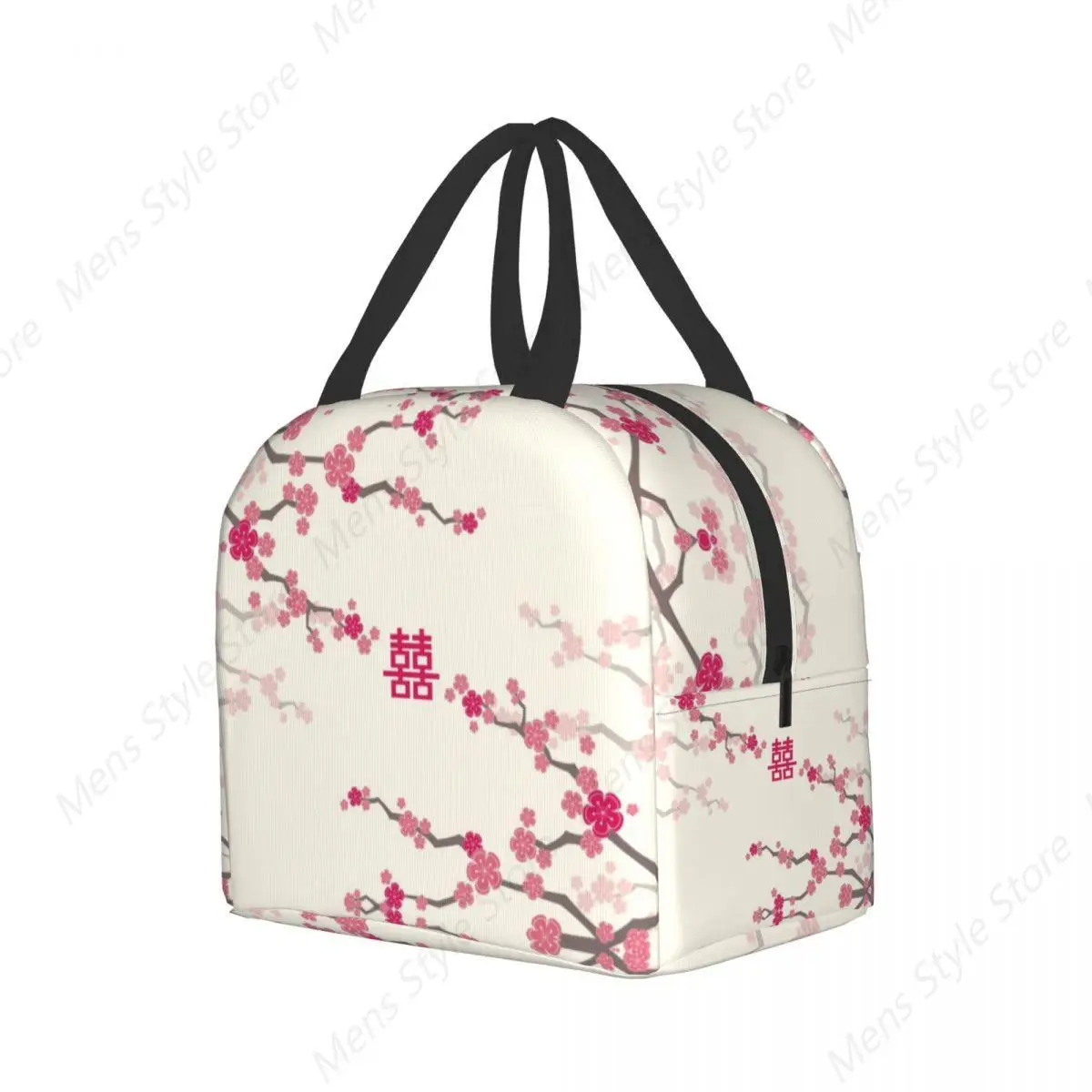 Japanese Sakura Cherry Blossoms Insulated Lunch Bags for Women Resuable Thermal Cooler Flowers Bento Box Kids School Children