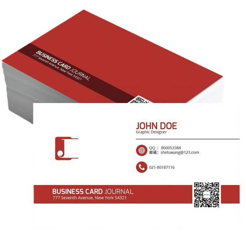 Customized. Custom Double-Sided Business Card QR Code PVC Design Card Shop Printing High-End Transparent Special Paper Stam