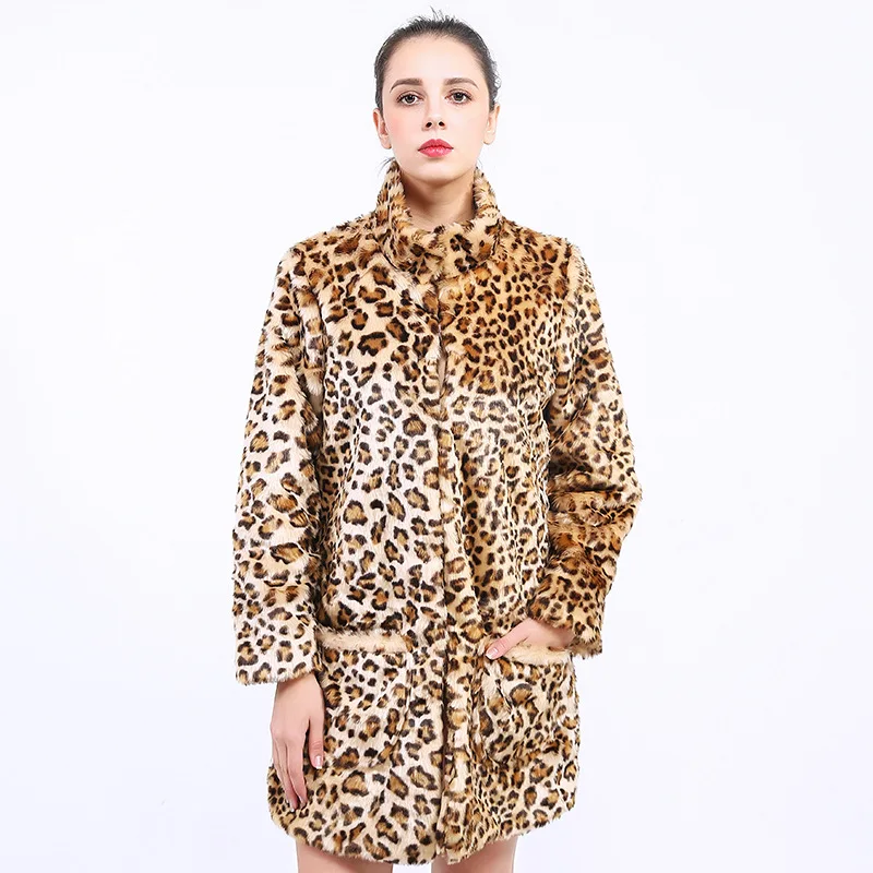 European and American New Fur Coats for Women At Home Are Comfortable, Sexy and Warm, Amazon Hot-selling Leopard Print Coats, Ha