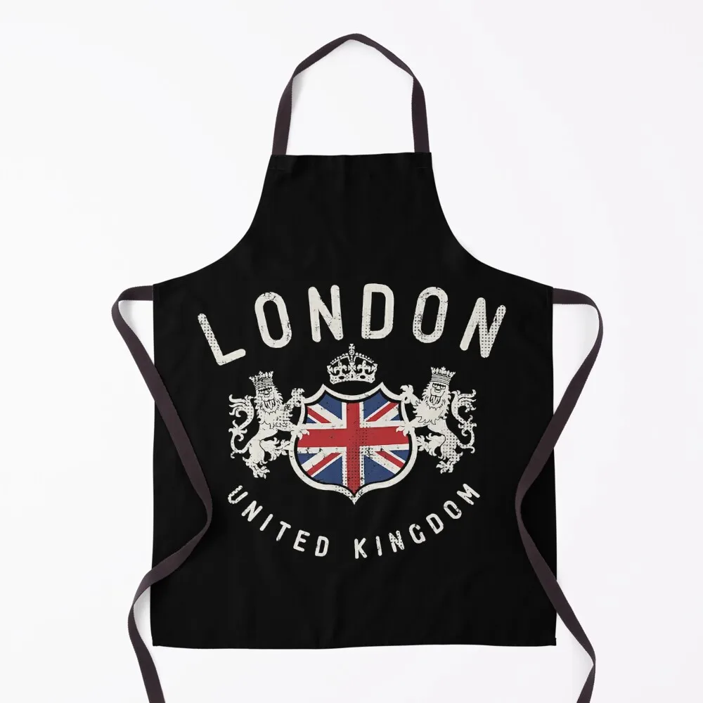 

London Great Britain Vintage Crown Flag Apron Kitchen Things For Home work ladies Apron